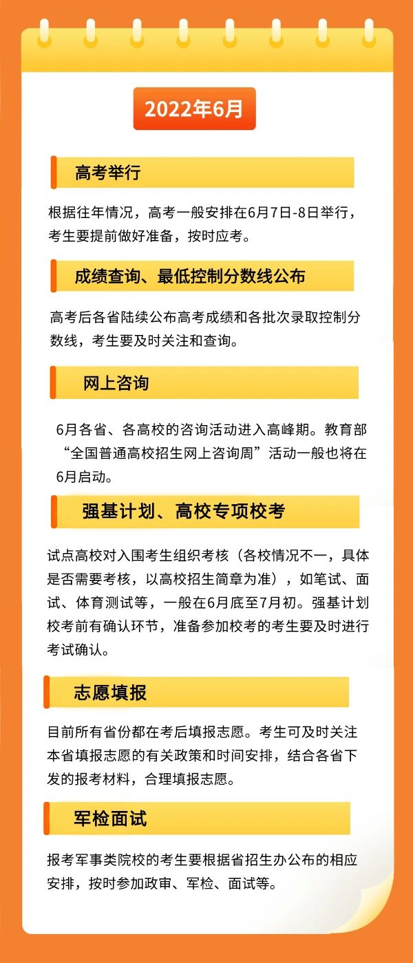 2022年河南高考時間安排,河南高考時間2022具體時間表