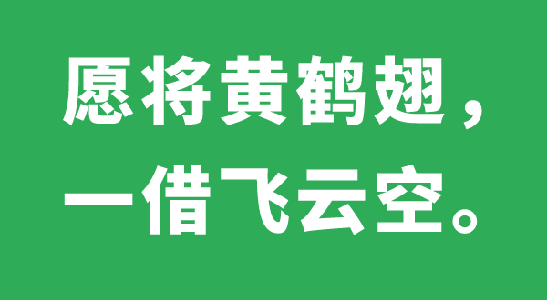 愿將黃鶴翅，一借飛云空的意思是什么,出處、解釋,黃鶴是什么鶴