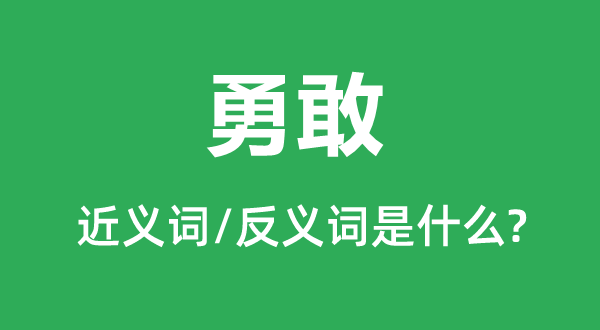 勇敢的近義詞和反義詞是什么,勇敢是什么意思