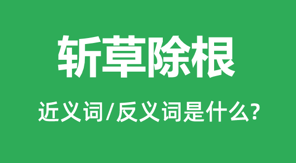 斬草除根的近義詞和反義詞是什么,斬草除根是什么意思