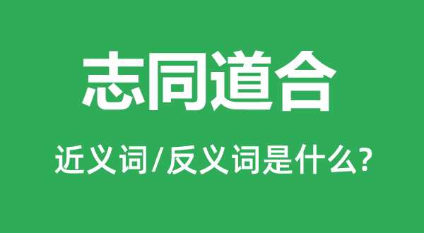 志同道合的近義詞和反義詞是什么,志同道合是什么意思