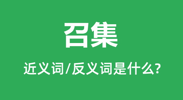 召集的近義詞和反義詞是什么,召集是什么意思