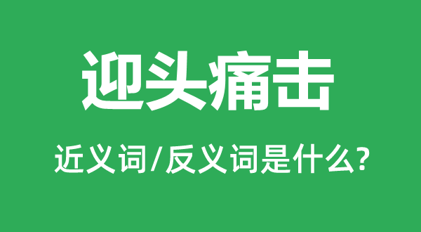 迎頭痛擊的近義詞和反義詞是什么,迎頭痛擊是什么意思