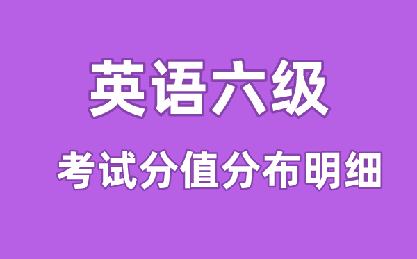 大學英語六級考試分值分布明細,六級分數分配情況