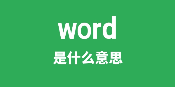 word是什么意思