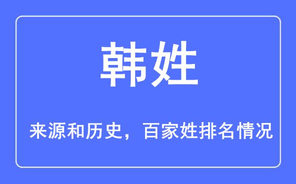 韓姓的來源黃歷史,韓姓在百家姓排名第幾？