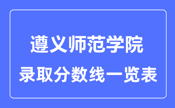 2023年高考多少分能上遵義師范學院？附各省錄取分數線