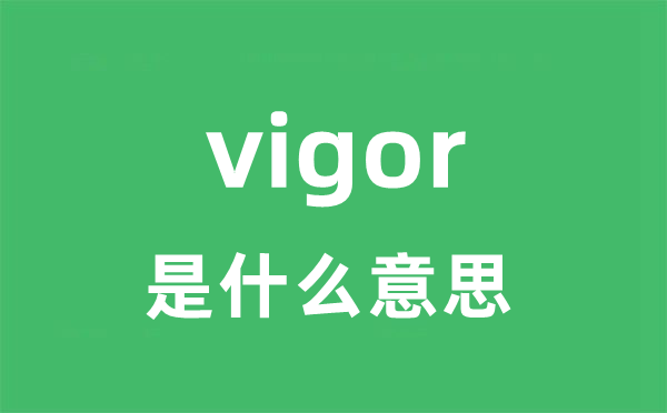 vigor是什么意思