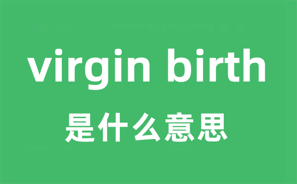 virgin birth是什么意思