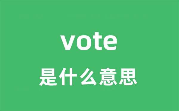 vote是什么意思