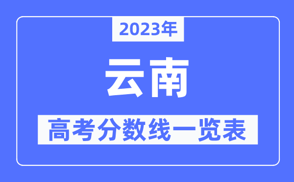 2023年云南高考分數線一覽表（含一本,二本,專科分數線）