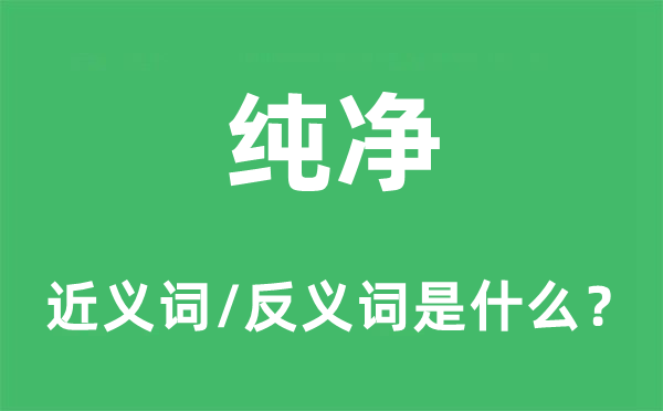 純凈的近義詞和反義詞是什么,純凈是什么意思