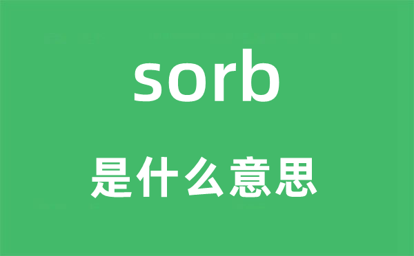 sorb是什么意思,sorb怎么讀,中文翻譯是什么