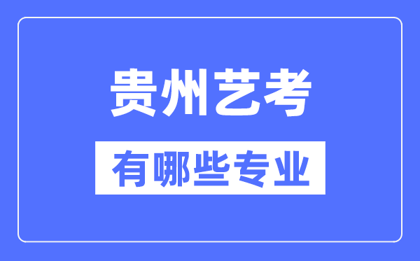 貴州藝考有哪些專業,貴州藝術統考選什么專業？