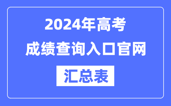 2024年全國各地高考成績查詢?nèi)肟诠倬W(wǎng)匯總表