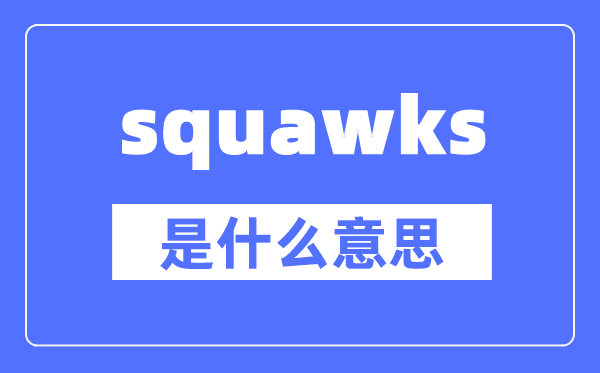 squawks是什么意思,squawks怎么讀,中文翻譯是什么