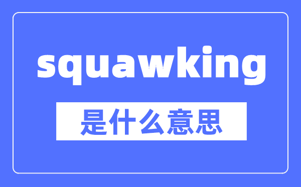 squawking是什么意思,squawking怎么讀,中文翻譯是什么