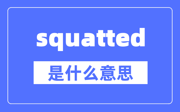 squatted是什么意思,squatted怎么讀,中文翻譯是什么