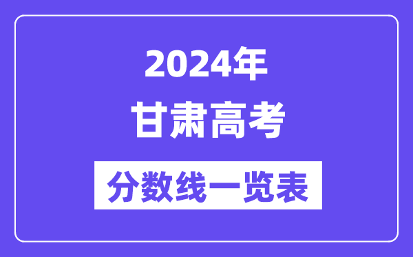 2024年甘肅高考分數線一覽表（含一本,二本,專科分數線）