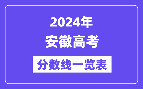 2024年安徽高考分數(shù)線一覽表（含一本,二本,專科分數(shù)線）