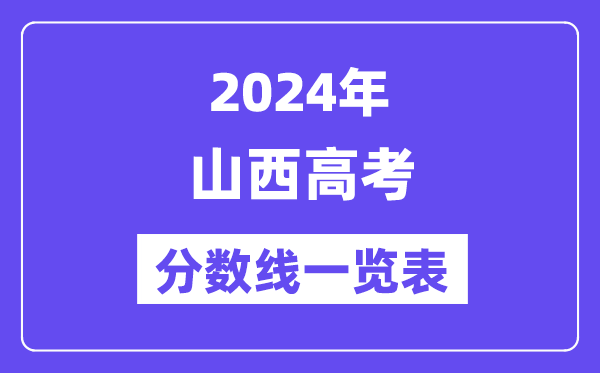 2024年山西高考分數線一覽表（含一本,二本,專科分數線）