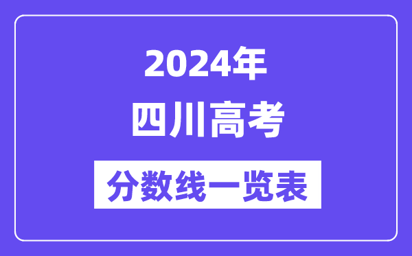 2024年四川高考分數線一覽表（含一本,二本,專科分數線）