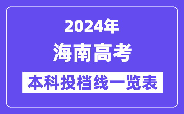 海南2024年高考本科批投檔線一覽表（2025年參考）