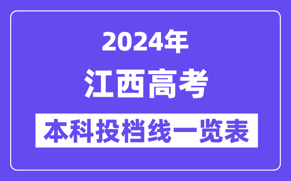 江西2024年高考本科批投檔線一覽表（2025年參考）