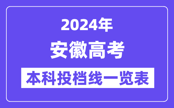 安徽2024年高考本科批投檔線一覽表（2025年參考）