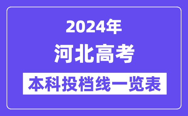 河北2024年高考本科批投檔線一覽表（2025年參考）