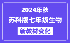 2024年秋蘇科版七年級(jí)生物新教材