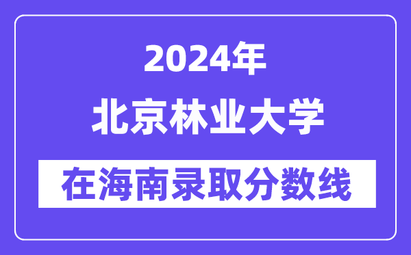 北京林業大學2024年在海南錄取分數線一覽表（2025年參考）