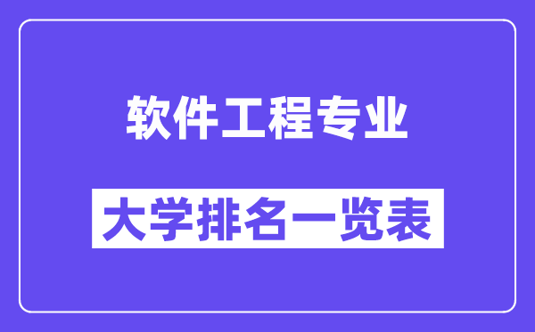 全國軟件工程專業(yè)大學(xué)排名一覽表（最新排行榜）