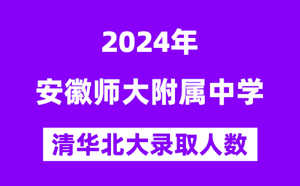 2024年安師大附中考入清華北大人數是多少？附歷年分數線