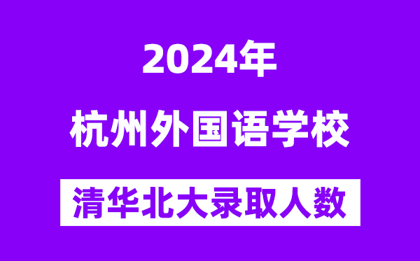 2024年杭州外國語學?？既肭迦A北大人數是多少？