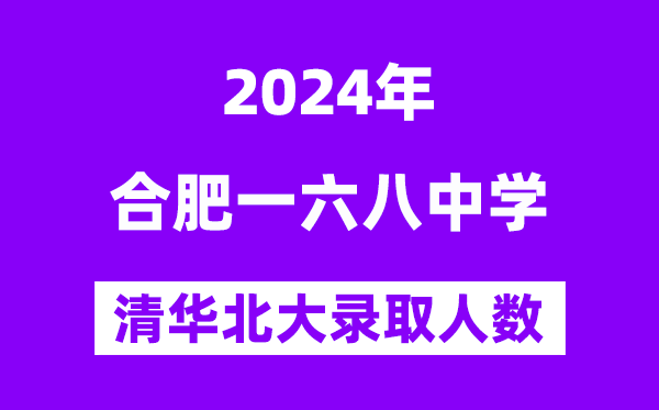 2024年合肥一六八中學考入清華北大人數是多少？附歷年分數線