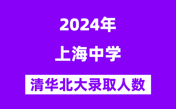 2024年上海中學考入清華北大人數是多少？附歷年分數線