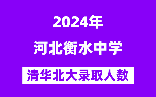 2024年衡水中學考入清華北大人數是多少？附歷年分數線